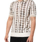 Dolce & Gabbana Silk Ivory Coin Print Logo Men Polo T-shirt