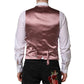 Dolce & Gabbana Pink Wool Dress Formal Men Waistcoat Vest