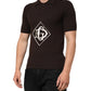 Dolce & Gabbana Brown Wool Logo Embroidered Men Polo T-shirt