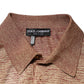Dolce & Gabbana Brown Silk Textured Short Sleeve Polo T-shirt