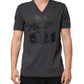 Dolce & Gabbana Black Charcoal DG Logo V-Neck Men T-shirt