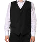 Dolce & Gabbana Black Wool Dress Formal Men Waistcoat Vest