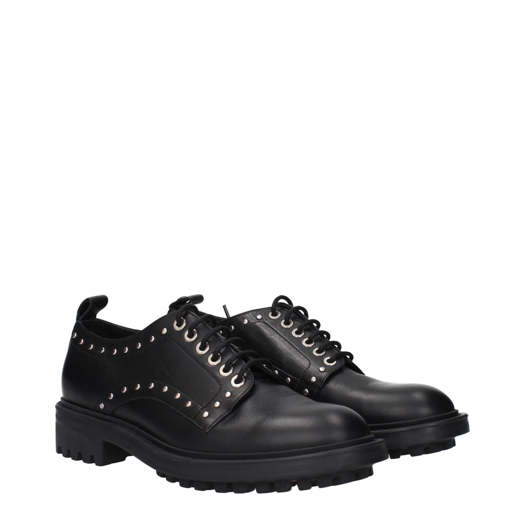 Max Mara Black Leather Oxfords And Derbies
