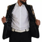 Dolce & Gabbana Gold Black Floral Embroidered Jacket Blazer