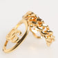 Dolce & Gabbana Gold Tone Brass Oval DG Logo Chain Adjustable Ring