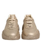 Dolce & Gabbana Gold Leather Daymaster Women Sneaker Shoes
