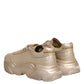 Dolce & Gabbana Gold Leather Daymaster Women Sneaker Shoes