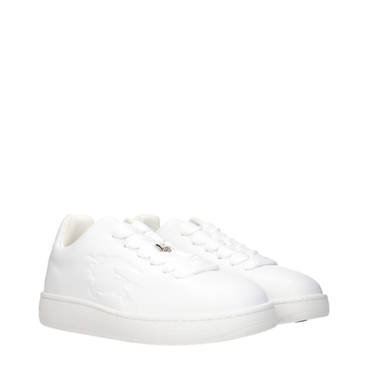 Burberry White Leather Low Tops