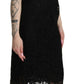 Dolce & Gabbana Black Floral Lace Sheath Knee Length Dress
