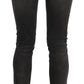 John Galliano Black Washed Low Waist Slim Fit Skinny Denim Pants Jeans