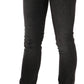 John Galliano Black Washed Low Waist Slim Fit Skinny Denim Pants Jeans