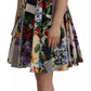 Dolce & Gabbana Multicolor Poplin Floral Mini Flared Dress