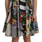 Dolce & Gabbana Multicolor Poplin Floral Mini Flared Dress