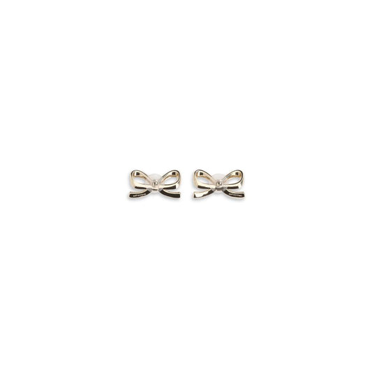 Self-Portrait GOLD CRYSTAL BOW EARRINGS