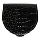Dolce & Gabbana Black Polished Crocodile Leather Mens Coin Purse Wallet