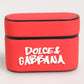 Dolce & Gabbana Red PVC DG Logo Embossed Men Flip Holder  Airpods Case