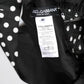 Dolce & Gabbana Black White Cotton Polka Dot Print V Neck Dress