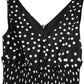 Dolce & Gabbana Black White Cotton Polka Dot Print V Neck Dress