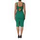 Dolce & Gabbana Dark Green Sleeveless Rayon Bodycon Dress