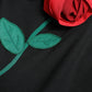 Dolce & Gabbana Black Wool Sleeveless Rose Applique Dress