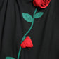 Dolce & Gabbana Black Wool Sleeveless Rose Applique Dress