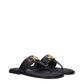 Versace Black Leather Flip-Flop Sandals