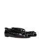 Valentino Garavani Black Leather Ballet Flats
