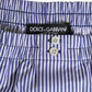 Dolce & Gabbana Blue White Cotton Striped Button Fly Shorts Swimwear