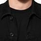 Dolce & Gabbana Black Cotton Denim Stretch Button Up Jacket