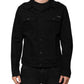 Dolce & Gabbana Black Cotton Denim Stretch Giubbotto Jacket