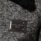 Dolce & Gabbana Gray Wool Herringbone Shearling Collar Bomber Jacket