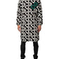 Dolce & Gabbana Black White Logo Print Hooded Coat Men Jacket