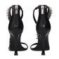 Jimmy Choo Black Leather Stiletto Heels Sandals
