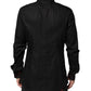 Dolce & Gabbana Black Cotton Embellished Collar Men’s Shirt