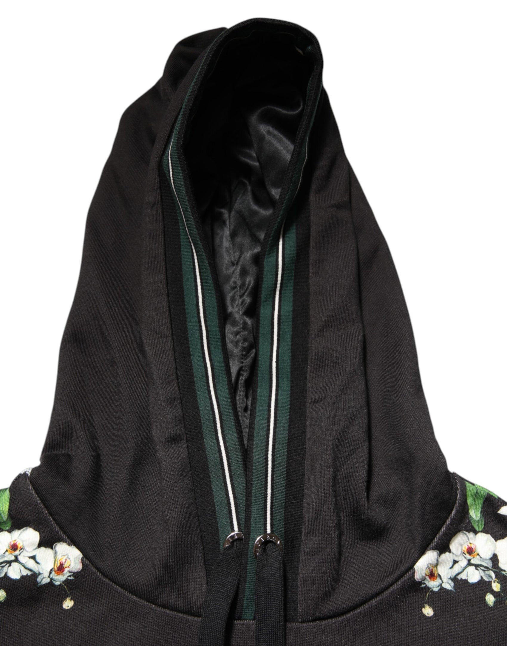 Dolce & Gabbana KING Black Orchid Floral Crown Logo Hoodie Sweater