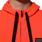 Dolce & Gabbana Red Fluorescent Polyester Logo Patch Hoodie Sweater
