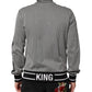 Dolce & Gabbana Black White Houndstooth Wool Crest Jacket Sweater