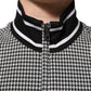 Dolce & Gabbana Black White Houndstooth Wool Crest Jacket Sweater