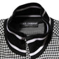 Dolce & Gabbana Black White Houndstooth Wool Crest Jacket Sweater
