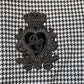 Dolce & Gabbana Black White Houndstooth Wool Crest Jacket Sweater