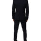 Dolce & Gabbana Black Wool 3 Piece Slim Fit Formal Men Suit