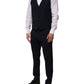 Dolce & Gabbana Black Wool 3 Piece Slim Fit Formal Men Suit