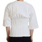 Dolce & Gabbana White Cotton Corset Stretch Top  T-shirt
