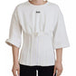 Dolce & Gabbana White Cotton Corset Stretch Top  T-shirt