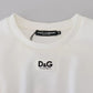 Dolce & Gabbana White Cotton Corset Stretch Top  T-shirt