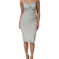 Dolce & Gabbana Light Blue Silk Lace Midi Bodycon Slip Dress