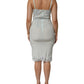 Dolce & Gabbana Light Blue Silk Lace Midi Bodycon Slip Dress