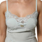 Dolce & Gabbana Light Blue Silk Lace Midi Bodycon Slip Dress