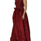 Dolce & Gabbana Burgundy Silk Beaded Evening Gown Dress