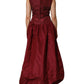Dolce & Gabbana Burgundy Silk Beaded Evening Gown Dress